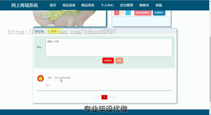 毕设springboot123基于springboot框架的网上商城系统的毕业设计