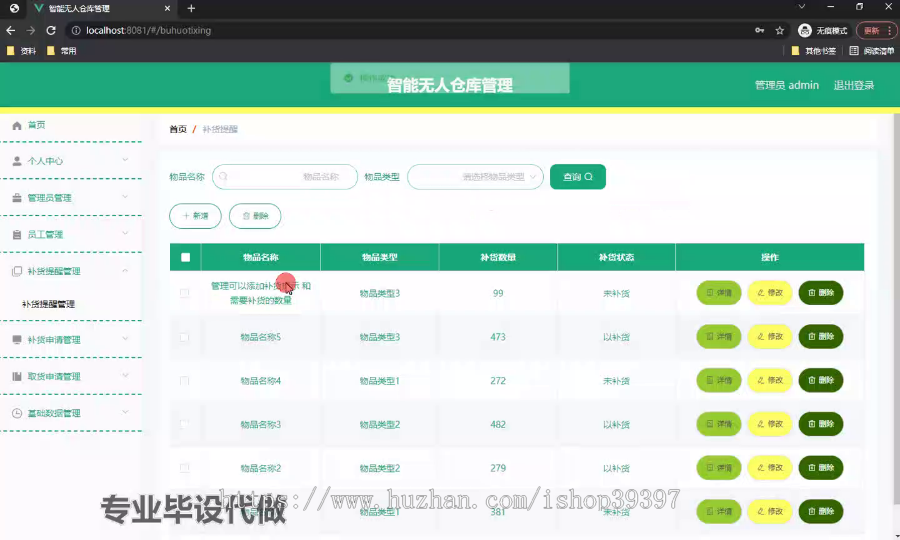 毕设springboot154基于SpringBoot智能无人仓库管理毕业设计
