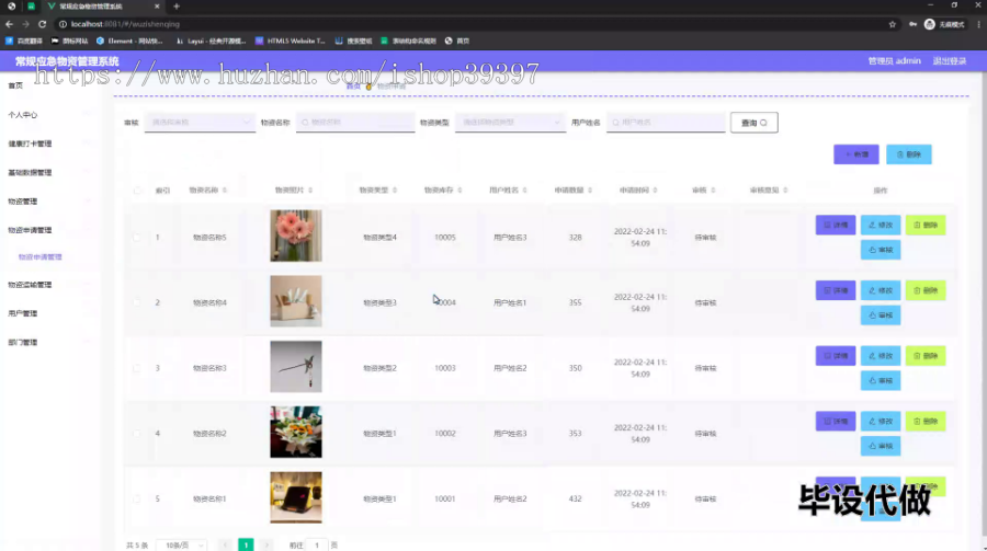 毕设springboot156基于SpringBoot+Vue的常规应急物资管理系统毕业设计