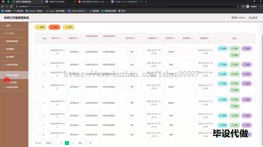 毕设springboot165科研工作量管理系统的毕业设计