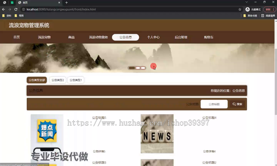 毕设springboot179基于javaweb的流浪宠物管理系统的毕业设计