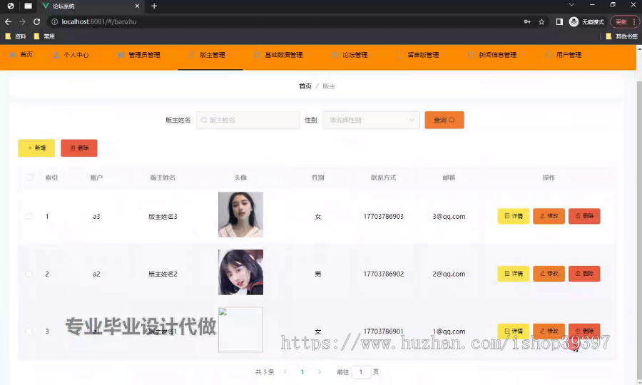 毕设springboot201基于SpringBoot的论坛系统毕业设计