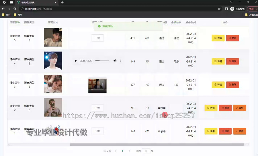 毕设springboot210基于Springboot开发的精简博客系统的视频毕业设计
