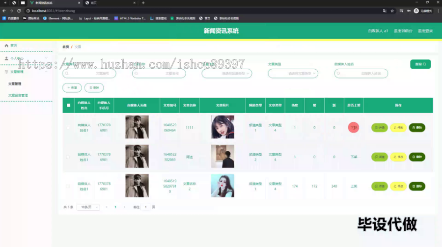 毕设springboot216新闻资讯系统毕业设计