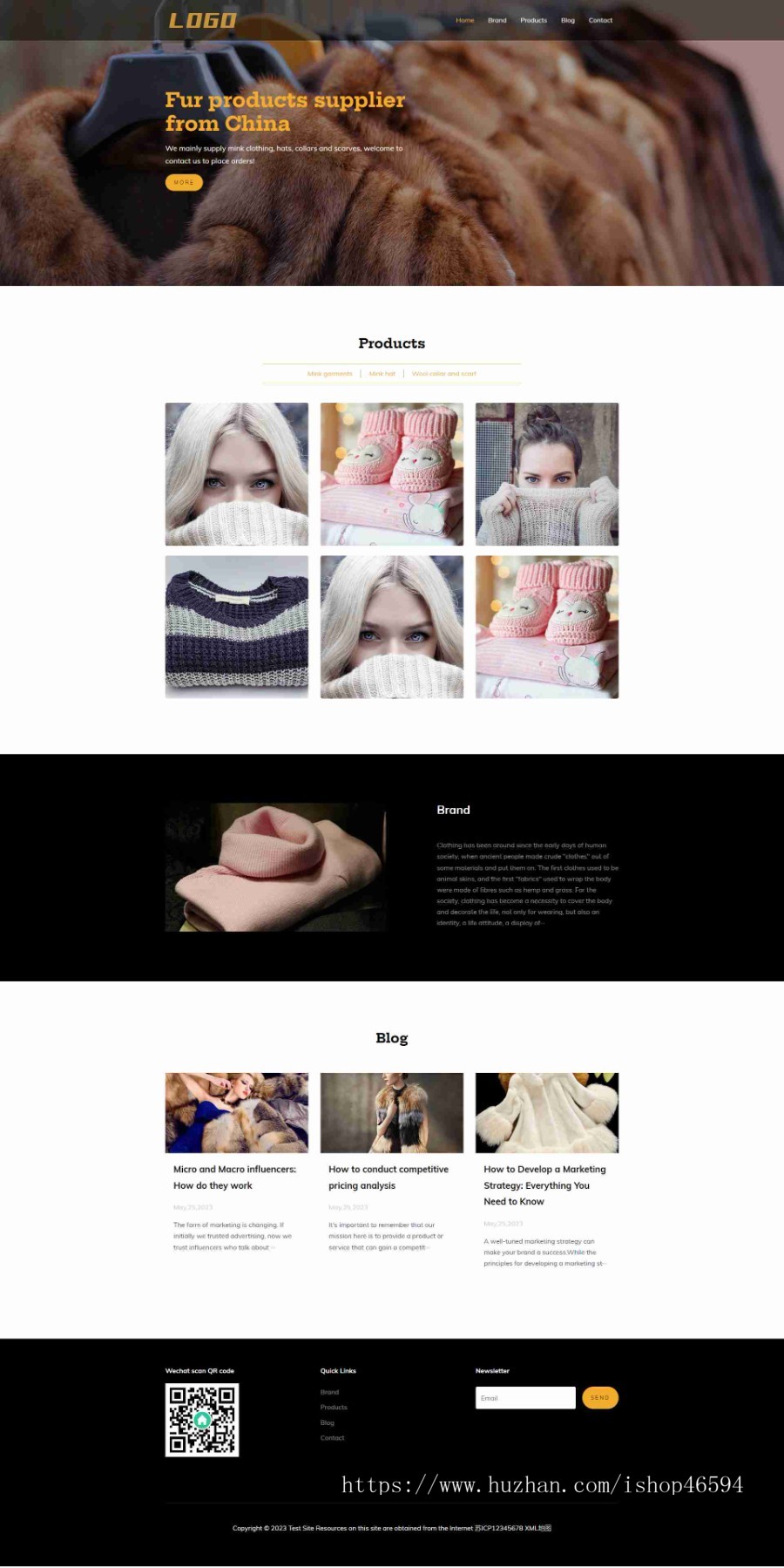 响应式英文女装服装服饰外贸商品通用展示官网/外贸英语产品案例展示/免费授权/SEO友好