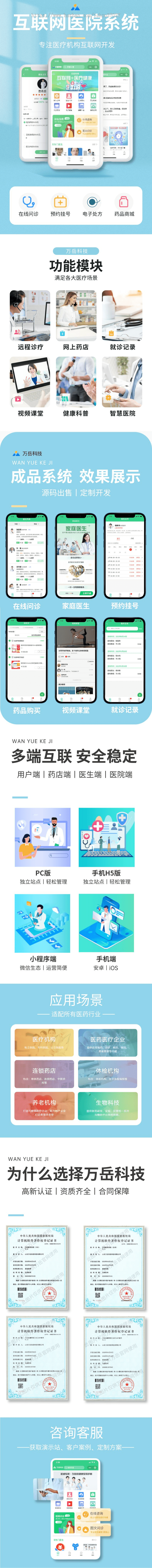互联网医院系统源码APP/小程序丨电子处方/在线视频问诊/药店商城丨医院H5预约挂号源码