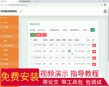 毕设ssm007亚盛汽车配件销售业绩管理统+jsp毕业设计