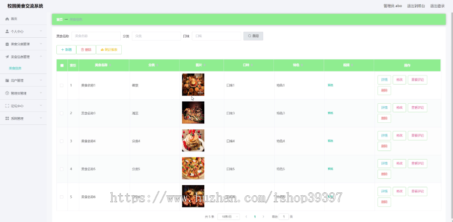 毕设ssm026校园美食交流系统+vue毕业设计