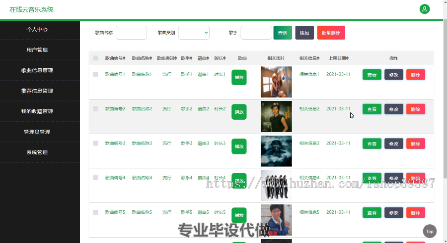 毕设ssm042在线云音乐系统的+jsp毕业设计