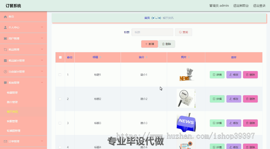 毕设ssm157基于Vue框架的订餐系统+vue毕业设计