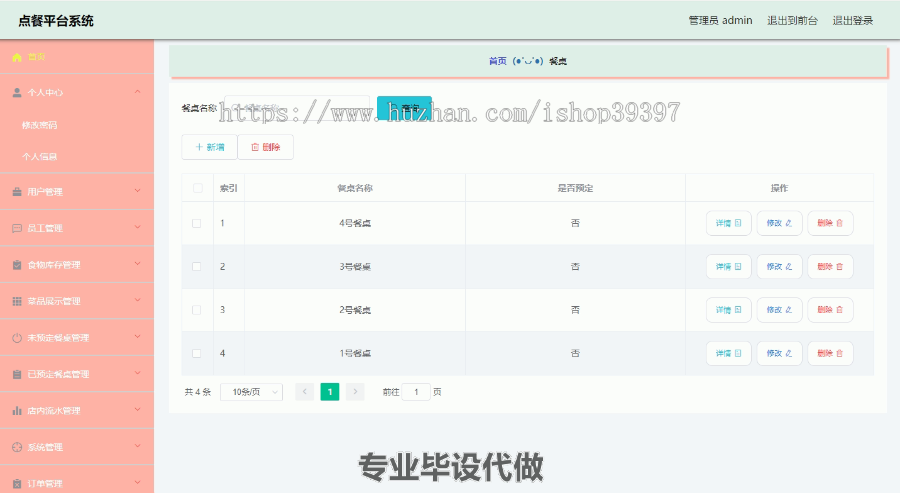 毕设ssm233点餐平台系统+vue毕业设计