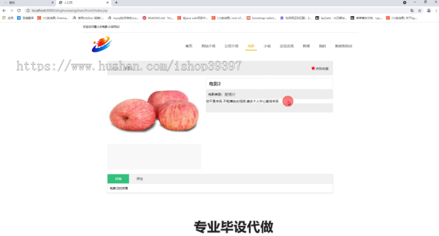 毕设ssm369星火许电影小说网站设计毕业设计