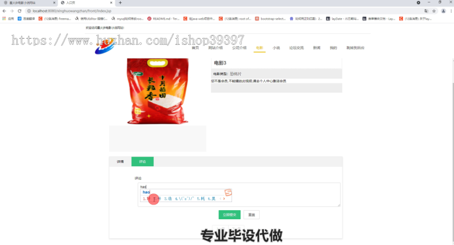毕设ssm369星火许电影小说网站设计毕业设计