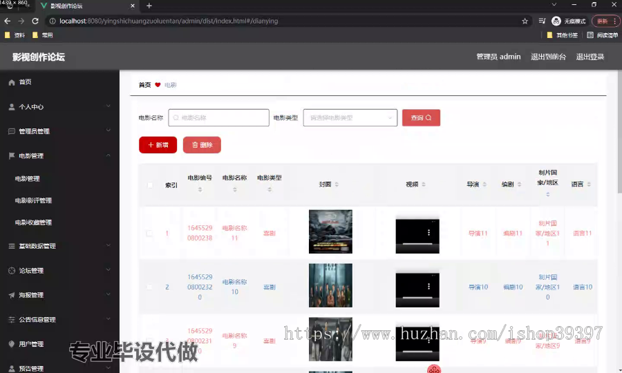 毕设ssm502基于Javaee的影视创作论坛的+vue毕业设计