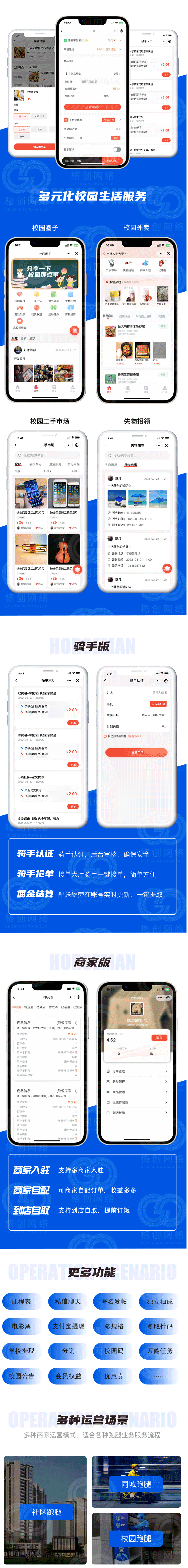 格创校园跑腿 独立版 多校多开 校园市场 校园跑感 食堂超市 代买代拿 无所不能