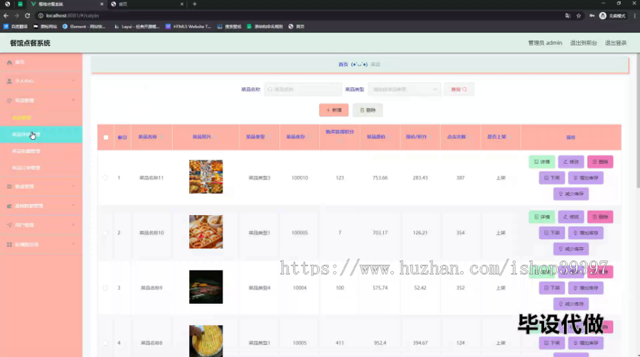 毕设ssm522基于vue框架的点餐系统的+vue毕业设计