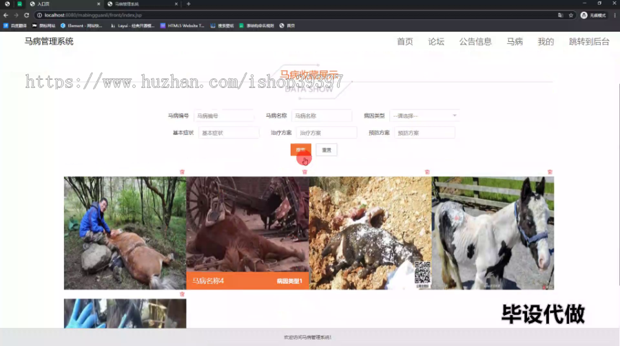 毕设ssm536基于web的马病管理系统+jsp毕业设计