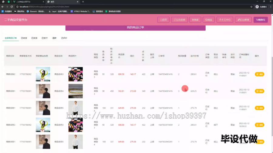 毕设ssm568校园二手交易管理系统+vue毕业设计