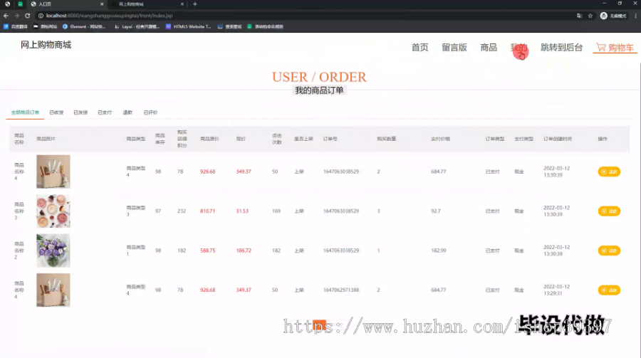 毕设ssm588网上购物商城的+jsp毕业设计