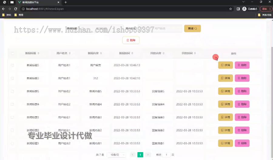 毕设ssm657基于spring和vue开发的web新闻流媒体平台+vue毕业设计