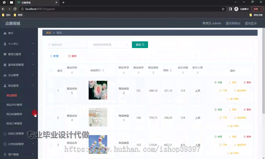 毕设ssm687基于Java的众惠商城的+vue毕业设计