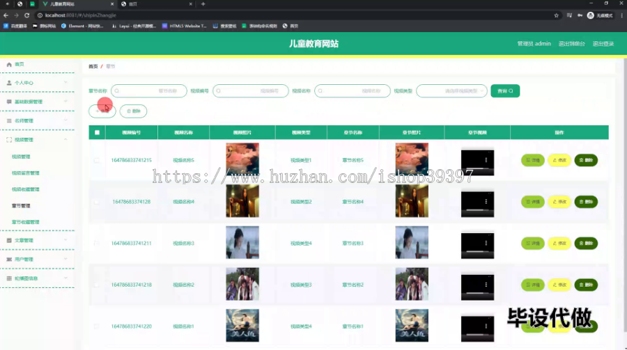 毕设ssm676基于VUE的儿童教育网站的+vue毕业设计