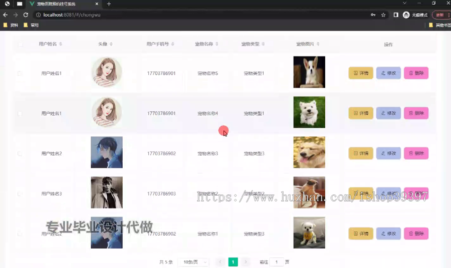 毕设ssm725基于Java的宠物医院预约挂号系统的+vue毕业设计