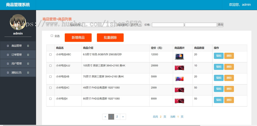 在线电子电器商城,后台管理系统源码spring+springMVC+mybatis