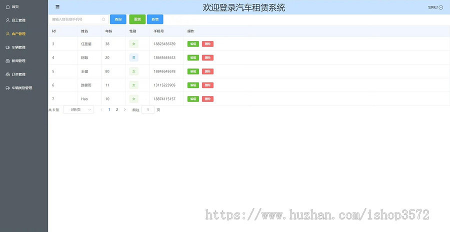 SpringBoot+Vue车辆租赁管理系统源码 ssm框架 带部署教程 可运行