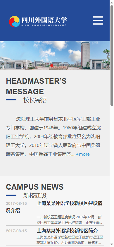 易优eyoucms|理工实验外语学校学院网站模板11862