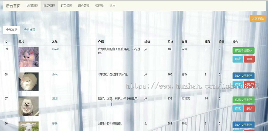 JavaWeb项目宠物商城(宠物管理系统),应用了SSM (Spring+Spr