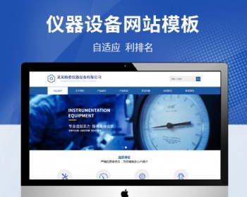 HTML5蓝色响应式精密仪器网站pbootcms自适应模板