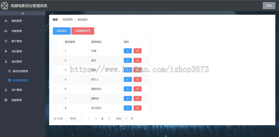 前后端分离springboot+vue电影院管理系统源码