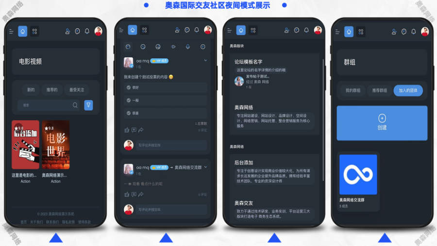 新款国际多语言论坛帖子社区交友聊天社区圈子类似微博/脸书Facebook社交网络在线聊天