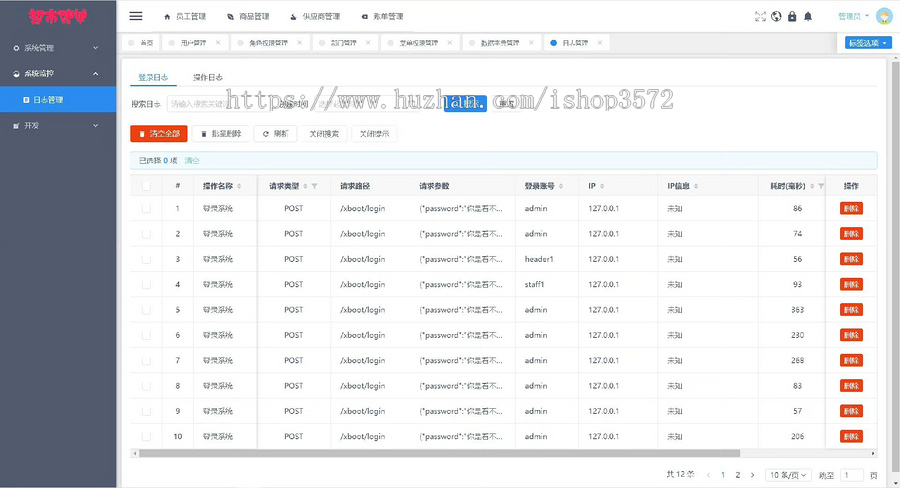 java项目,Springboot+vue项目 疫情防控管理系统 登录角色:超市