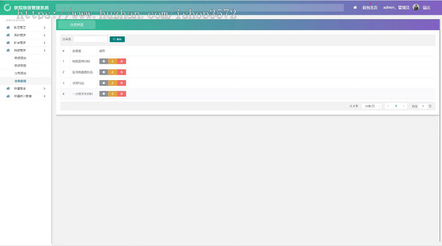 医院物资管理系统源码springboot+mybatis+vue