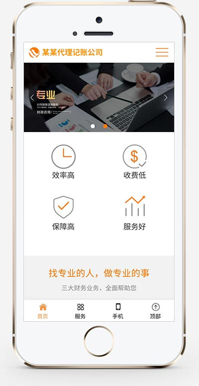 （自适应手机版）响应式代理记账财政咨询服务类pbootcms网站模板html5财务会计类网站源