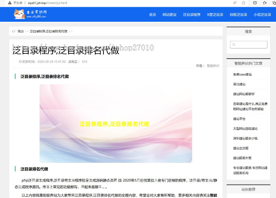 新版Ai自动生成整站程序内容/自主聚合程序源码/批量建站养站站群系统