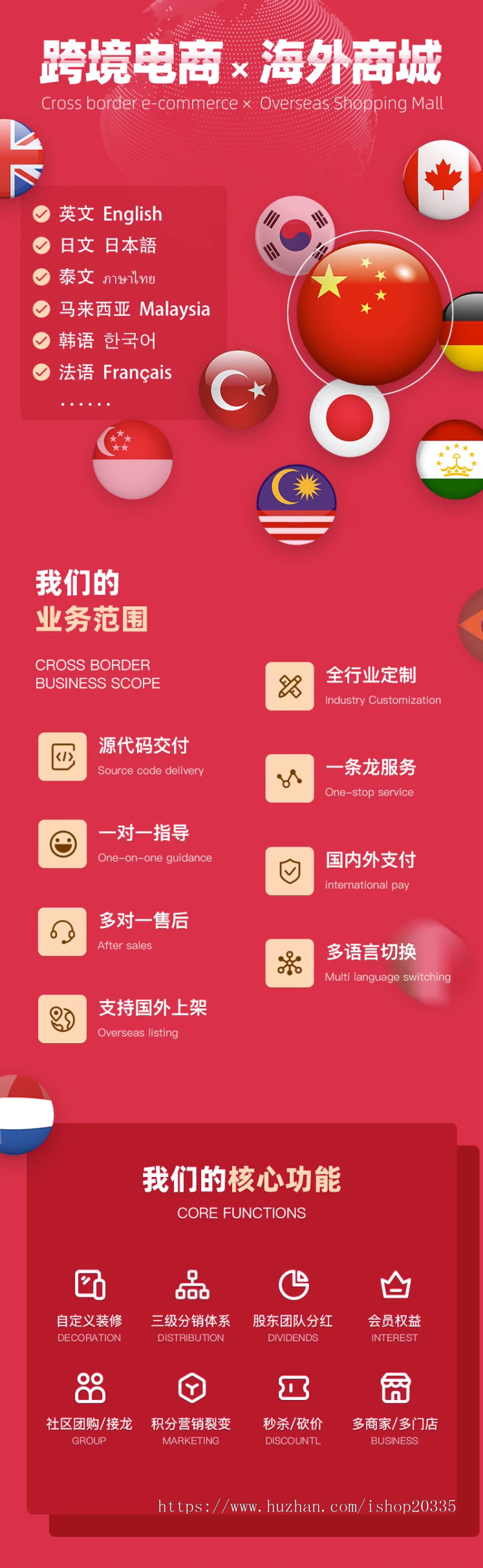全开源跨境电商多商户多语言商城系统源码pc+h5+app支持一键采集铺货多商家入驻