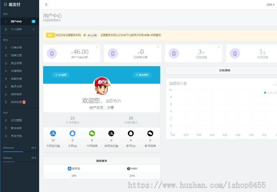 彩虹易支付系统USDT源码TRC20协议自动回调,支持当面付,运营版,通道轮询免