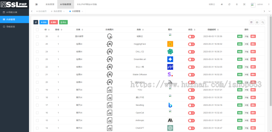 2023全新UI的AI网址导航系统源码chat基于Thinkphp6框架分类跳转
