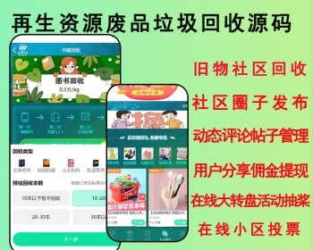 2026再生资源利用回收二手衣服旧物书籍废品回收微信小程序/社区回收系统源码可二开
