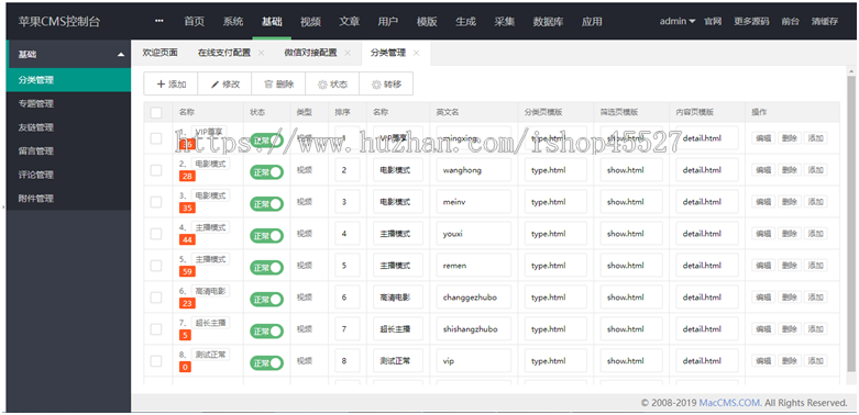 小苹果CMS正规自媒体搞笑短视频图片小说推广广告管理系统SEO推广系统源码