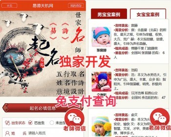 【优化版】周易八字起名系统源码 免费取名/宝宝起名/测算/算命起名/成人改名【YZ02】
