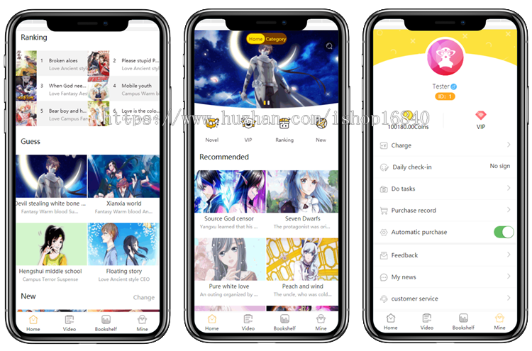EFUCMS英文版小说漫画分销系统源码APP开发制作听书视频动漫简易商城代理电子书贝宝付