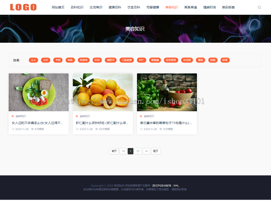 (PC+WAP)生活百科知识类网站模板 文章资讯类网站