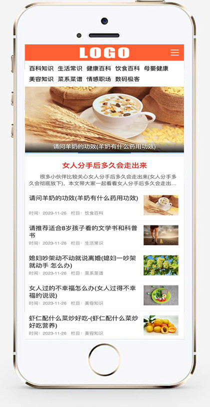 推荐 (带手机端)生活百科知识类网站模板 文章资讯类网站源码