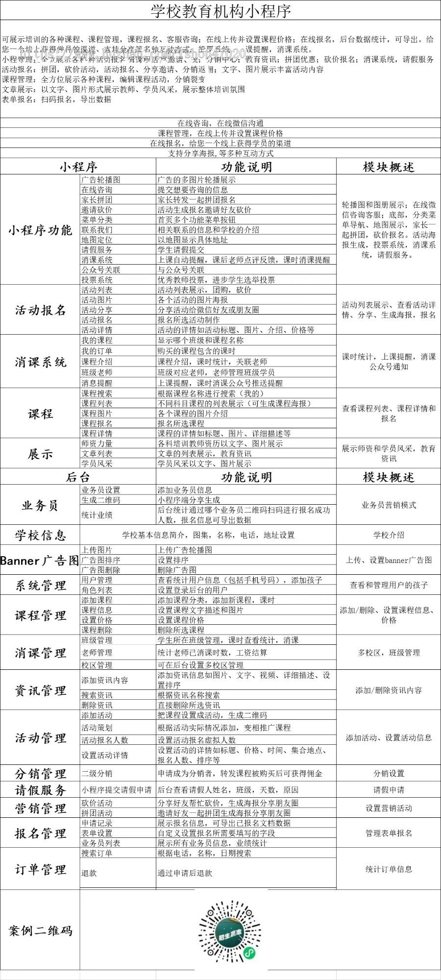 2026学校教育培训机构招生小程序上课课时消课公众号提醒划课时源码开源可二开