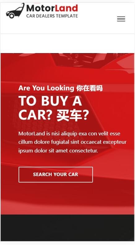 英文版汽车销售服汽车周边配套设备网页源码纯静态自适应手机