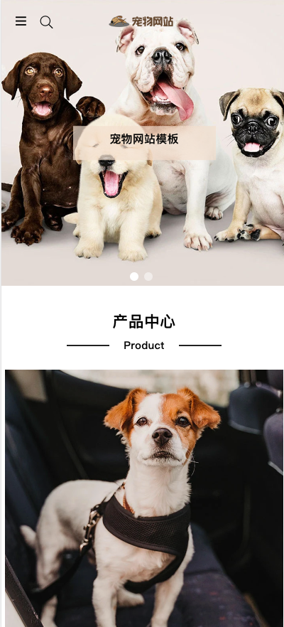 （自适应手机端）宠物商店宠物装备类网站pbootcms模板 宠物网站源码下载